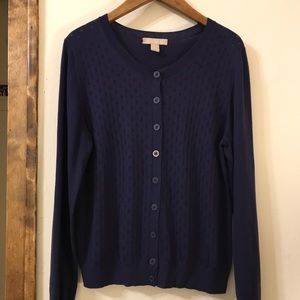 Navy polka dot cardigan